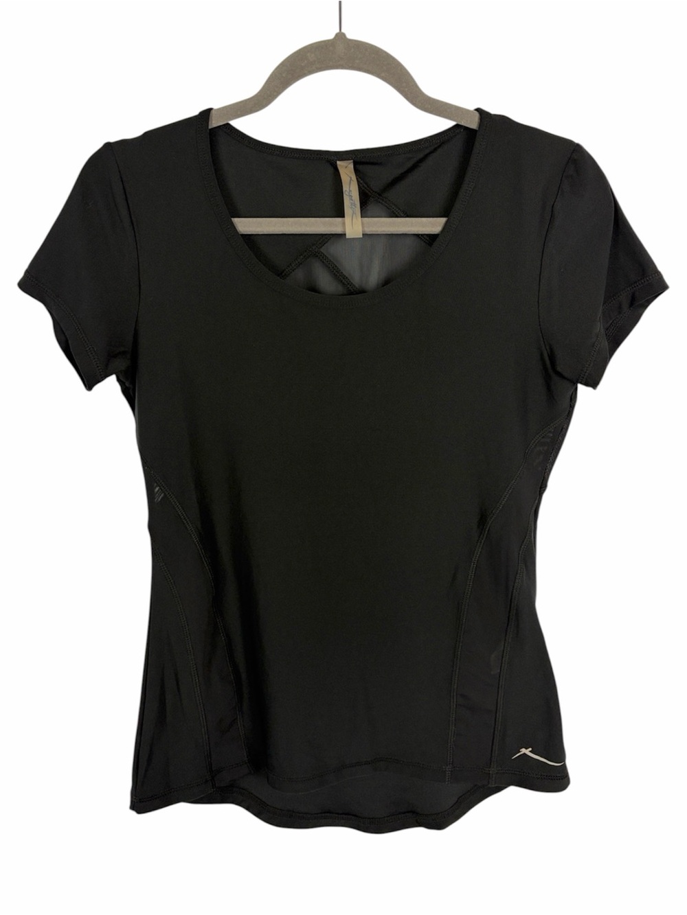X By Gottex Black Mesh Panel Performance Athletic Top Size Small